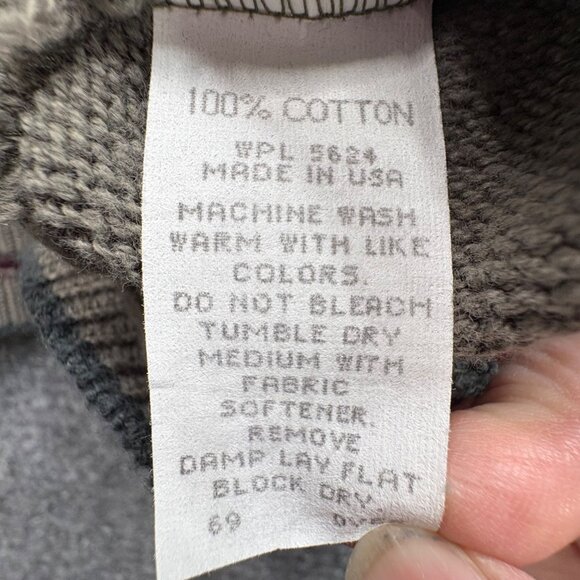 VTG OK Crusader Reef Sweater Mens L Beige Grey Embroidered Golfer Sport Grandpa - Picture 10 of 15